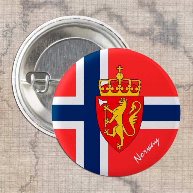 Norwegen-Taste, patriotische Norwegische Flaggenmo Button (Von Creator hochgeladen)