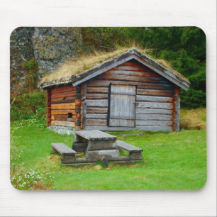 Norwegen, traditionelles ländliches hölzernes mousepad