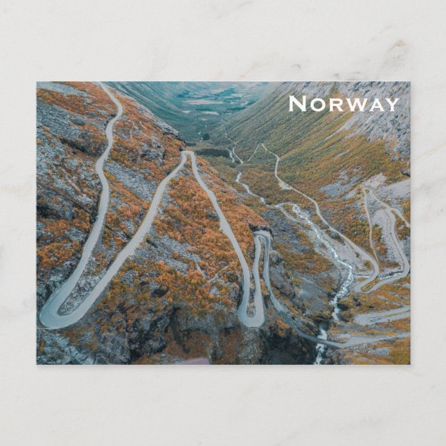 Norwegen Travel Foto Windy Fjord Road Postkarte (Vorderseite)