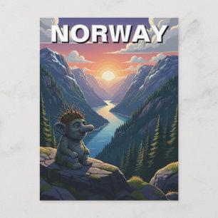 Norwegen Troll Postkarte