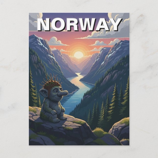Norwegen Troll Postkarte (Vorderseite)