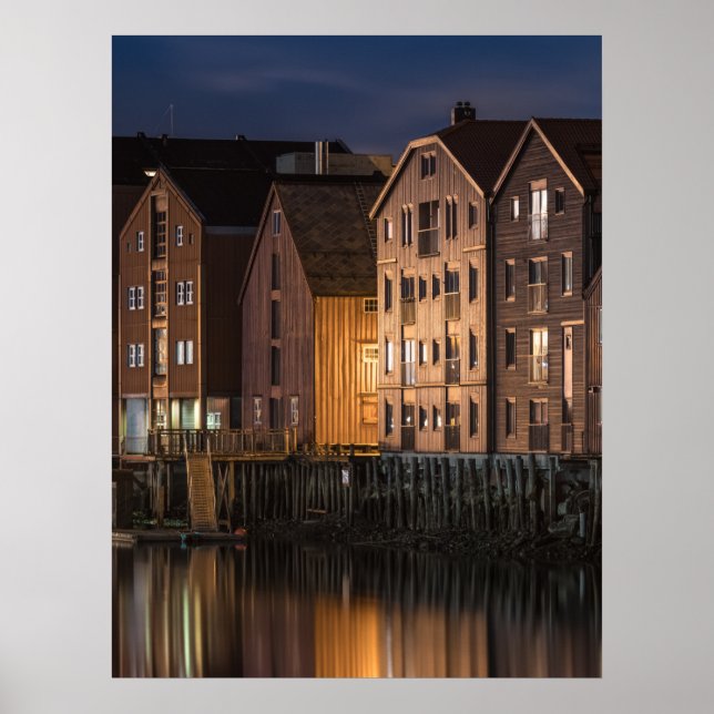 Norwegen Trondheim Houses Poster (Vorne)
