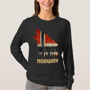 Norwegen Vintage-Flagge Wolf Skandinavien Norge So T-Shirt