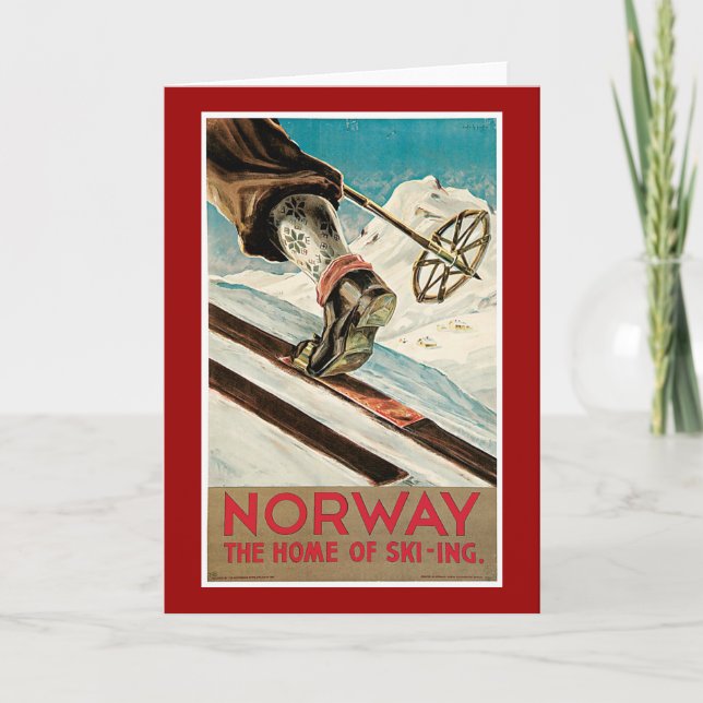 Norwegen Vintage Travel Poster Karte (Vorderseite)