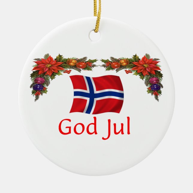 Norwegen-Weihnachten Keramikornament (Vorne)