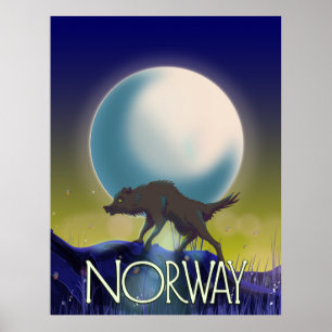 Norwegen Wolf Poster