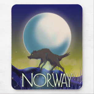 Norwegen Wolf Poster Mousepad