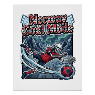 Norwegen Ziel Modus Skelett Stürmer Nationen Stree Poster