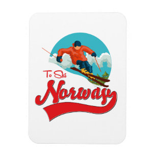 Norwegen zum Skilogo. Magnet