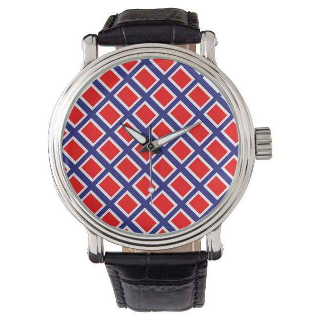 Norwegenflaggenmuster Armbanduhr (Vorderseite)