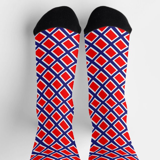Norwegenflaggenmuster Socken (Oben)