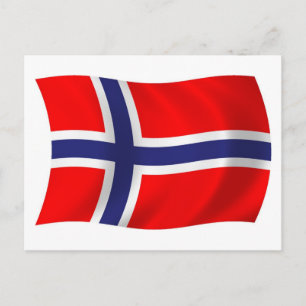 Norwegens Flagge Postkarte