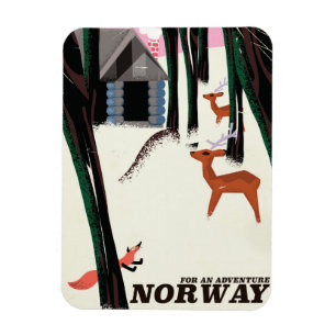 Norwegens vintage Reiseposter Landschaft Magnet