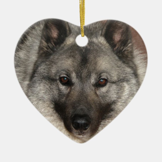 Norweger Elkhound Keramikornament (Vorne)