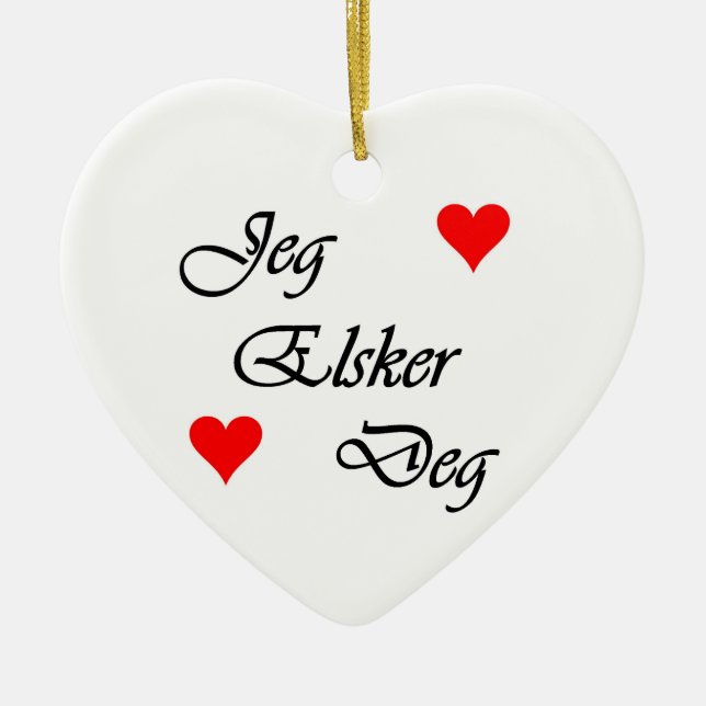Norweger "ich Liebe Sie" Norsk "Jeg Elsker Grad " Keramikornament (Vorne)