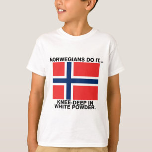 Norweger machen es... Knie-tief im weißen Pulver T-Shirt