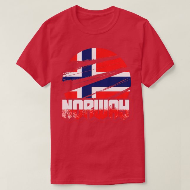 Norwegflaggenpatriotismus T-Shirt (Design vorne)