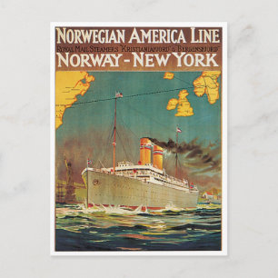 Norwegian American Line Postkarte