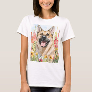 Norwegian Elkhound-Aquarell-T-Shirt für Damen T-Shirt
