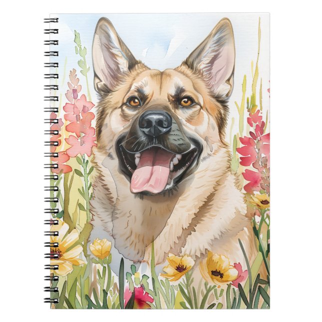 Norwegian Elkhound Watercolor Journal Notizblock (Vorderseite)