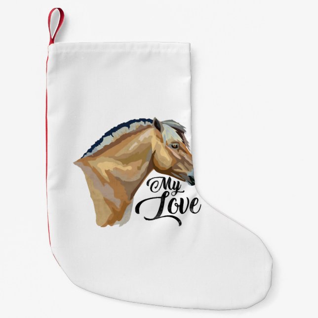 Norwegian Fjord Horse Gift Fjord Pony Kleiner Weihnachtsstrumpf (Vorderseite)