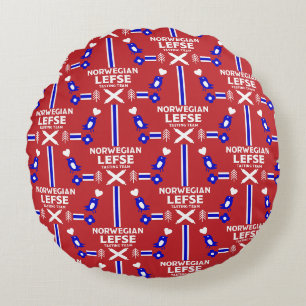 Norwegian Lefse Fladenbrot Schürze Rundes Kissen