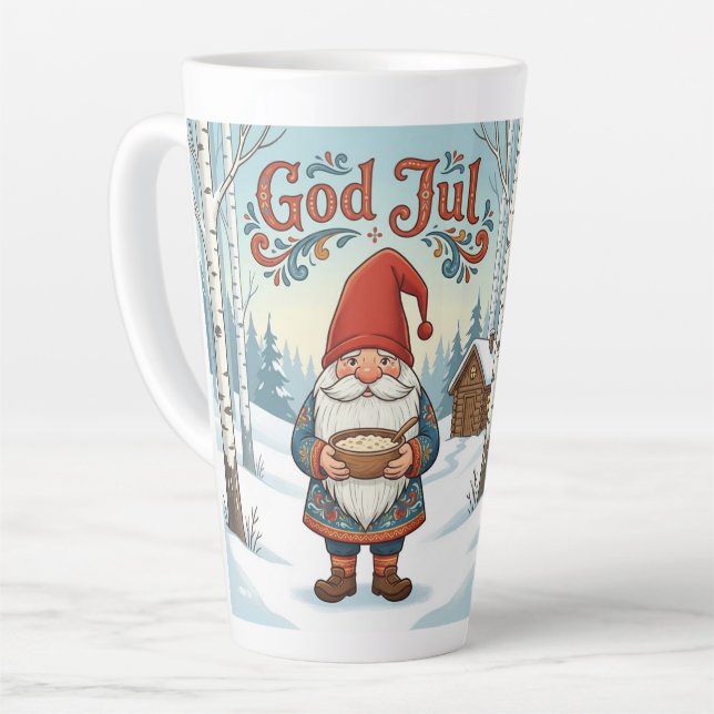 Norwegian Nisse God Jul Christmas Latte Mug Milchtasse (Linke Ecke)