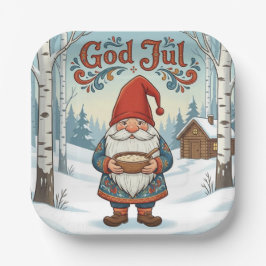 Norwegian Nisse God Jul Christmas Paper Plates Pappteller