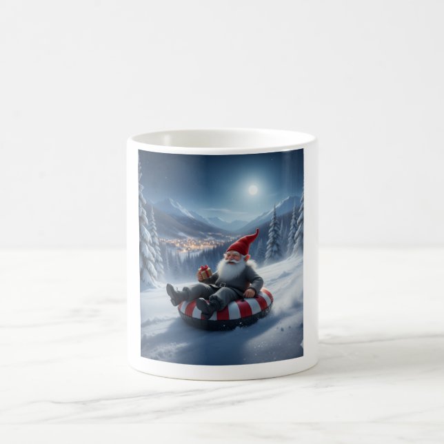 Norwegian Nisse Sledding, Coffee Mug Kaffeetasse (Mittel)