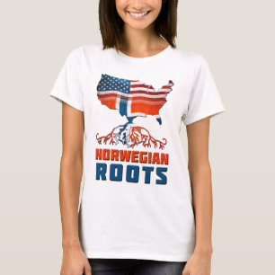 Norwegian Roots USA Drapeau Héritage T-shirt