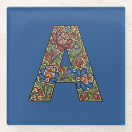 Norwegian Rosemaling Norway Initial Coaster Glasuntersetzer