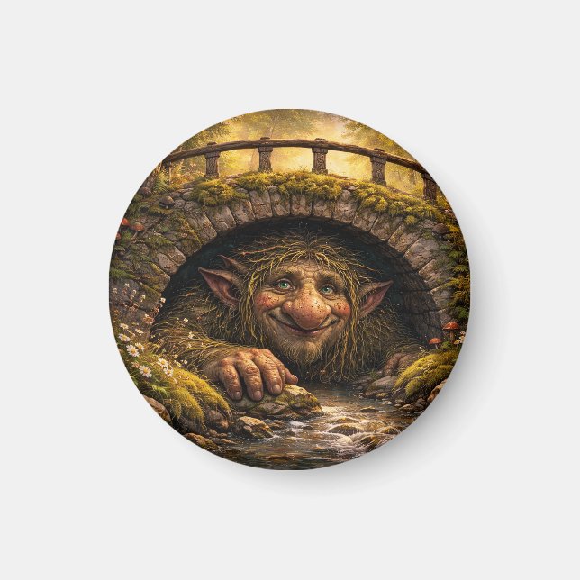 Norwegian Troll Hiding Under Bridge, Magnet (Devant)