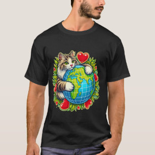 Norwegianische Waldkatze Tag der Erde Umarmen Lieb T-Shirt