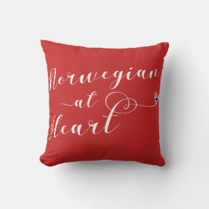 Norwegisch am Herz Throw Cushion, Norwegen Kissen
