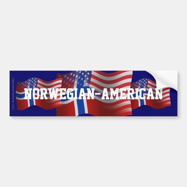Norwegisch-Amerikanische wellenartig bewegende Autoaufkleber (Vorne)