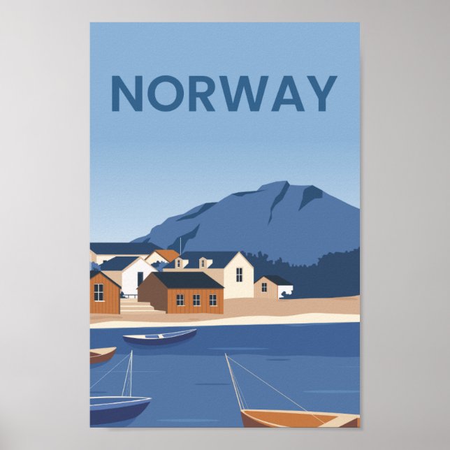 Norwegisch Famous Travel Place Illustration Poster (Vorne)
