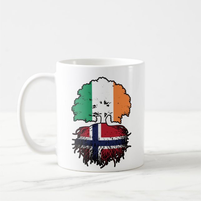 Norwegisch-irische Treuhandflagge Kaffeetasse (Links)