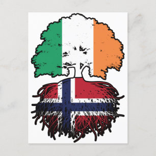 Norwegisch-irische Treuhandflagge Postkarte