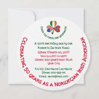 Norwegisch-irisches Kleeblatt Birthday Einladung