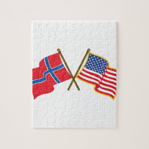 Norwegische amerikanische Flaggen
