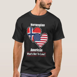 Norwegische amerikanische Herzflags Was ist nicht T-Shirt