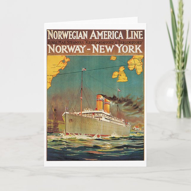 Norwegische amerikanische Linie Karte (Vorderseite)