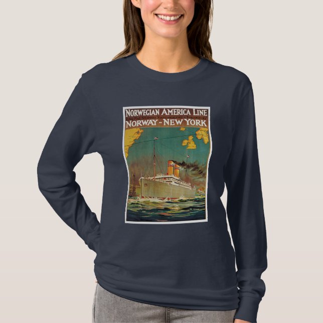 Norwegische amerikanische Linie T-Shirt (Vorderseite)