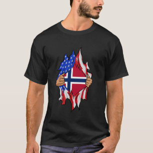 Norwegische Blutflagge in mir Stolz Norwegen T-Shirt