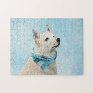 Norwegische Buhund-Malerei - Niedliche Original Hu