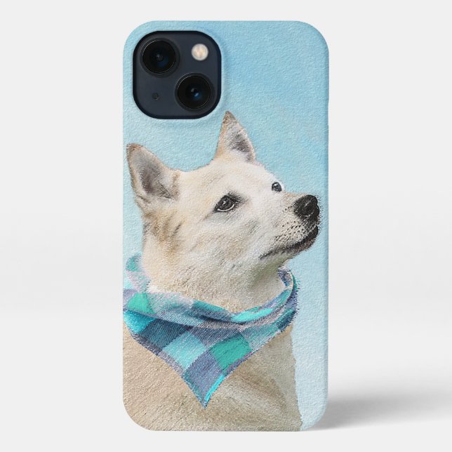 Norwegische Buhund-Malerei - Niedliche Original Hu iPhone Hülle (Rückseite)