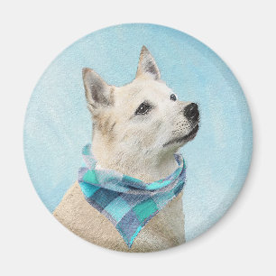 Norwegische Buhund-Malerei - Niedliche Original Hu Magnet