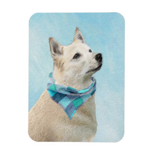 Norwegische Buhund-Malerei - Niedliche Original Hu Magnet