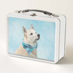 Norwegische Buhund-Malerei - Niedliche Original Hu Metall Brotdose