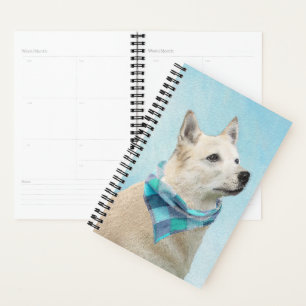 Norwegische Buhund-Malerei - Niedliche Original Hu Planer